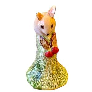 Basil Matthews England Art Vintage Figurine Mouse on Stump Signed DAMAGED